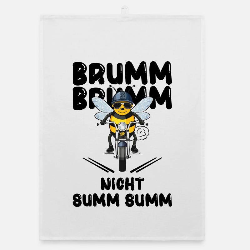 Bee Motorcycle Buzz Buzz Not Buzz Buzz Black Organic dish towel