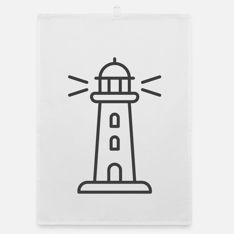 Lighthouse Beacon Design for Nautical Apparel Organic dish towel