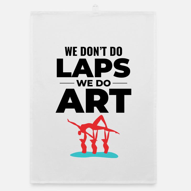 Dynamische akrobatische Silhouette Synchronschwimmen Organic Geschirrtuch