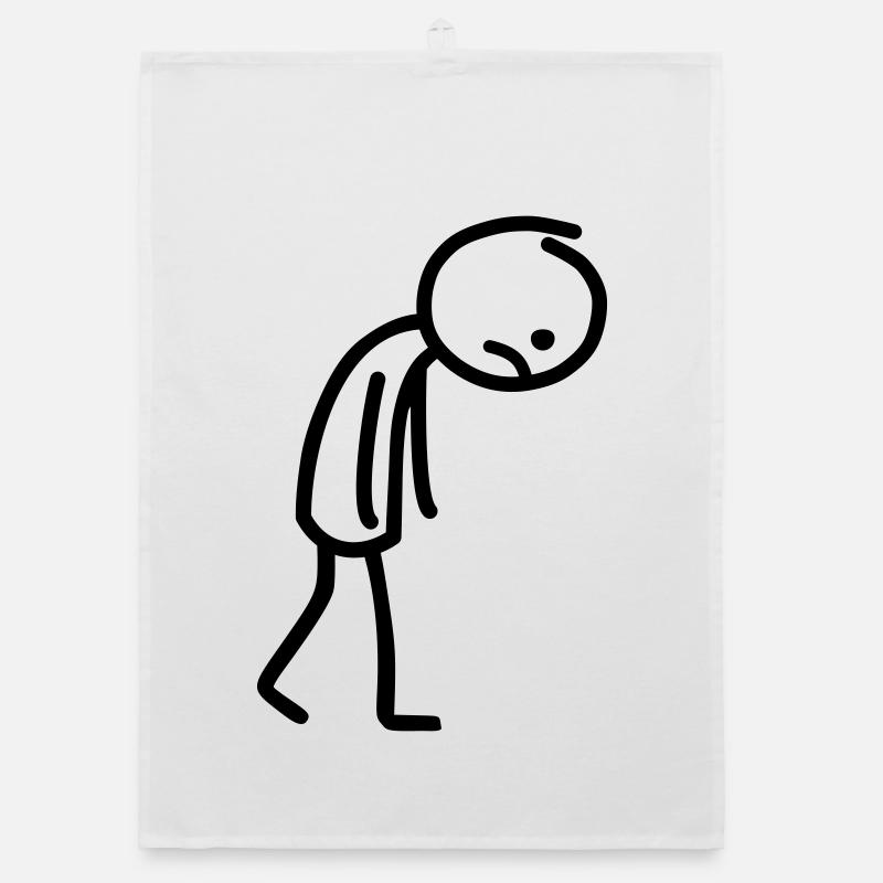 Strichmännchen Traurig Strichmann Strichzeichnung Organic Geschirrtuch