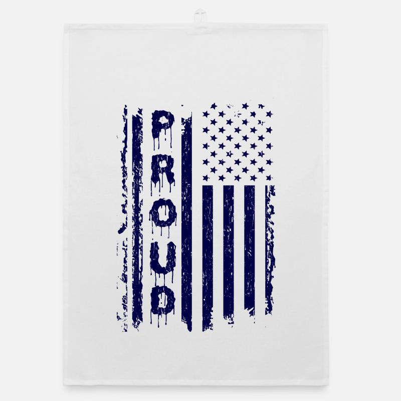 American flag with graffiti style Organic dish towel