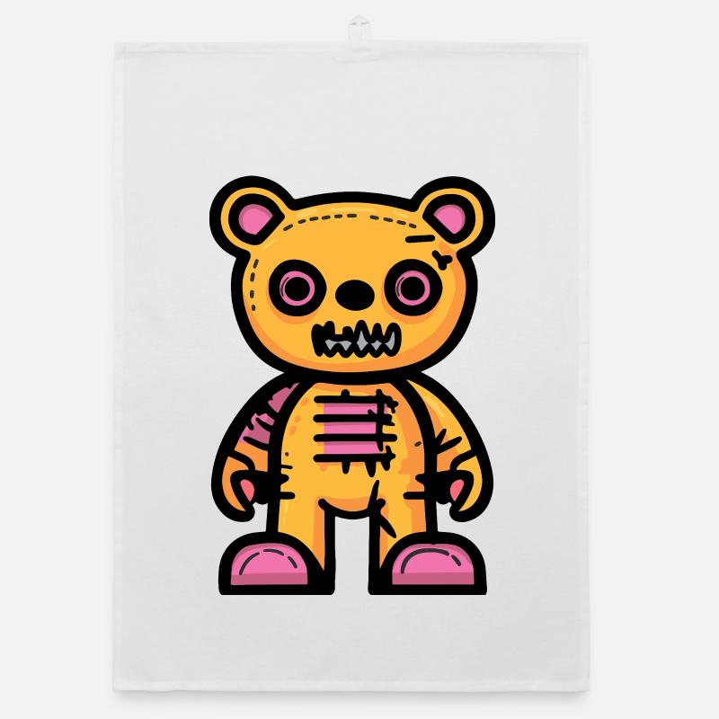Bear Halloween Comic Teddy Bear Organic dish towel