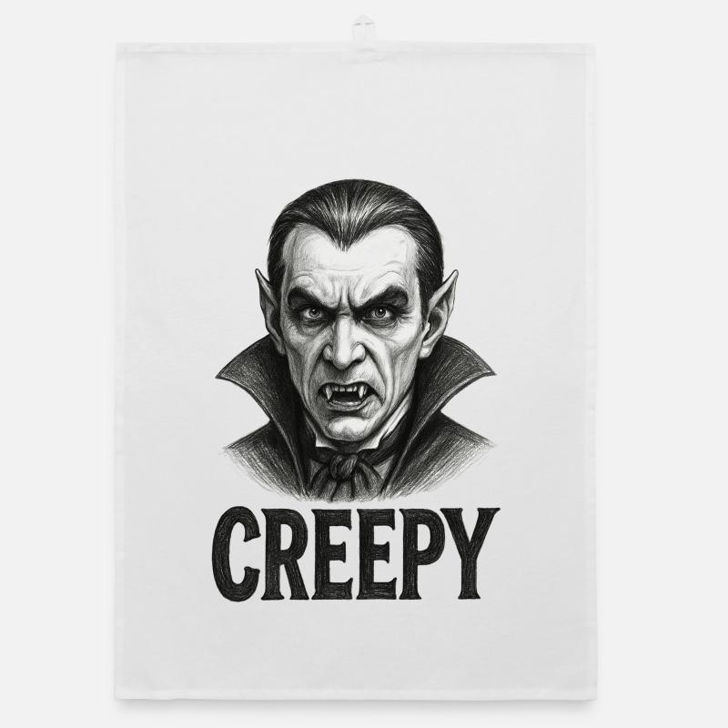 Terrifying Vampire - Halloween Organic dish towel