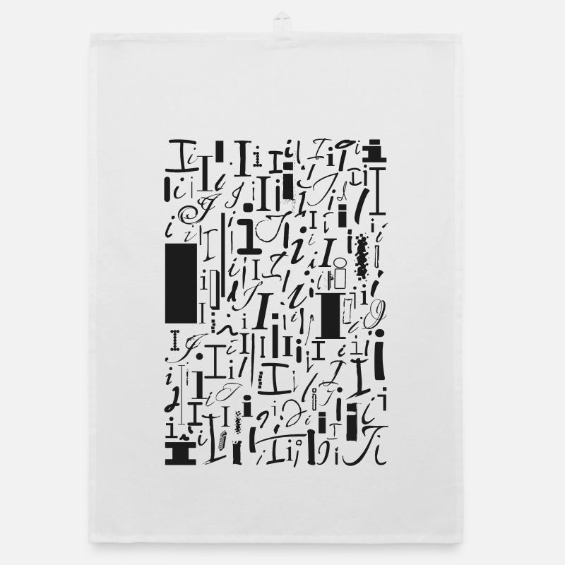 Typo I – Letter Design for Font Lovers Organic dish towel