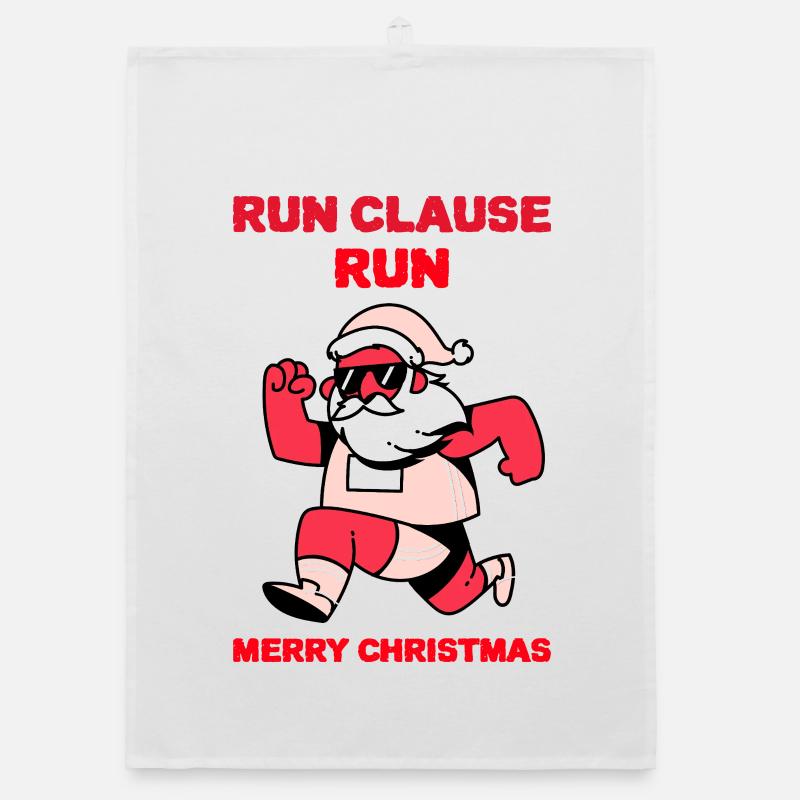 Courir, Clause, Courir – Design de Noël Torchon bio