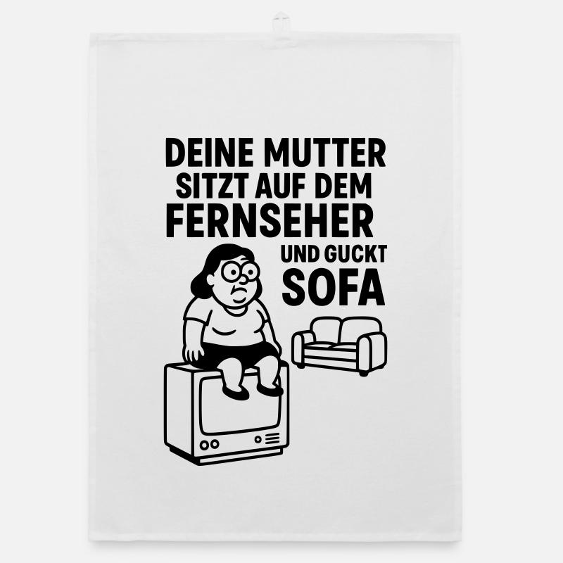 sofa gucken deine mudda Organic Geschirrtuch