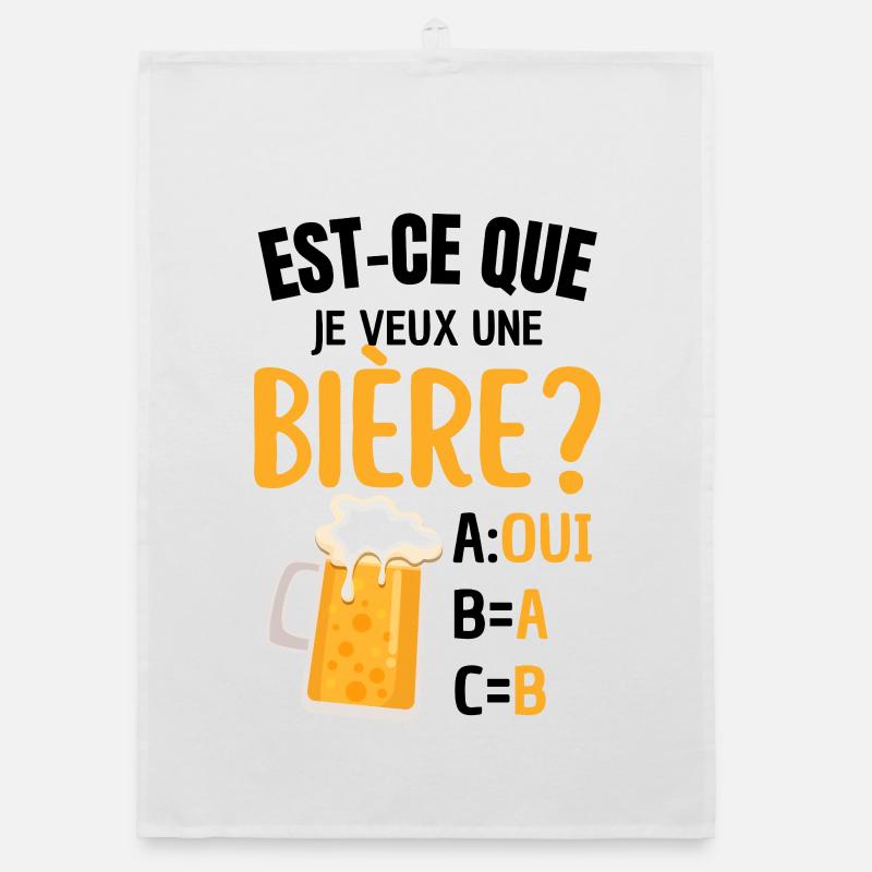 Humour Bière Et Réponse Évidente Torchon bio