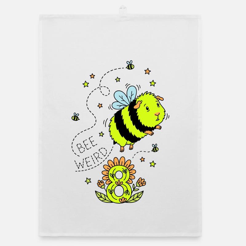 Abeille bizarre cochon d’Inde pour 8e anniversaire Torchon bio