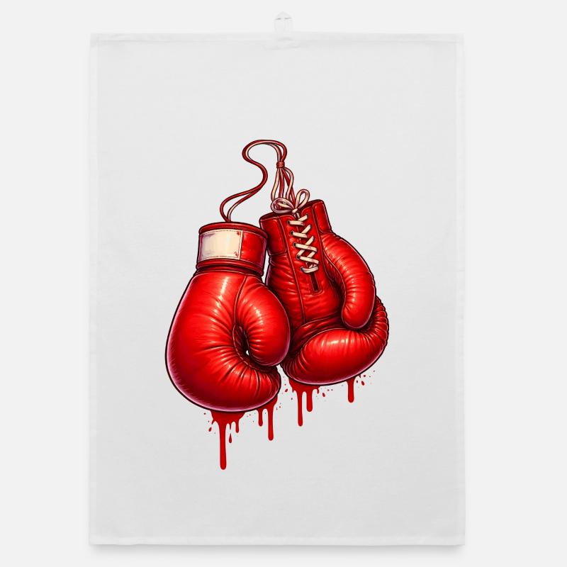 Rote Boxhandschuhe im Graffiti Stil  Organic Geschirrtuch