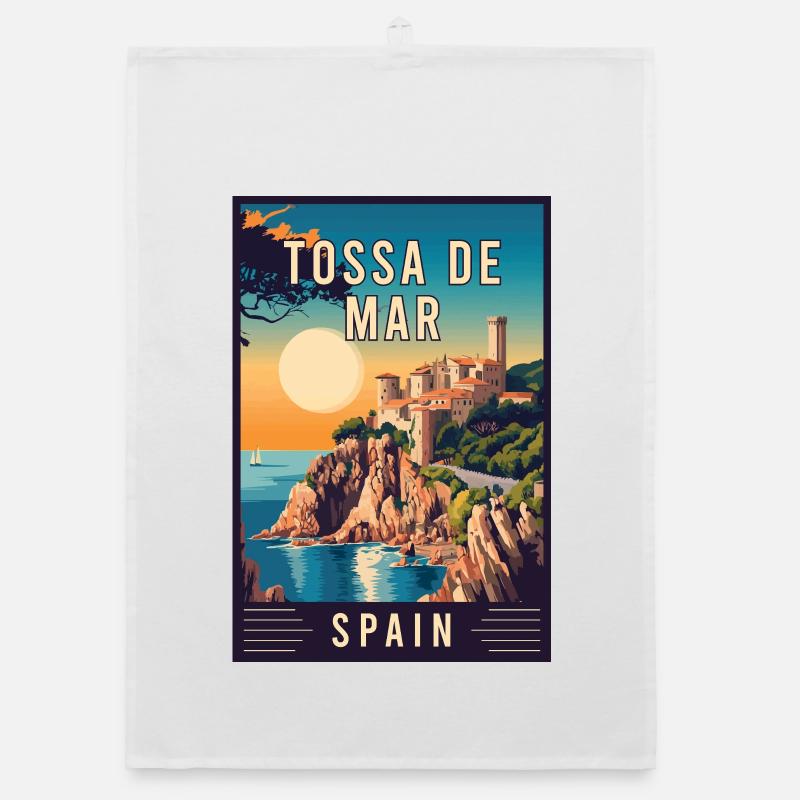 Discover Captivating Tossa de Mar in Spain Organic dish towel