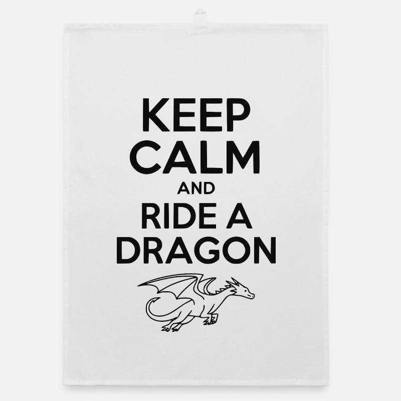 Keep Calm and Ride a Dragon Organic dish towel