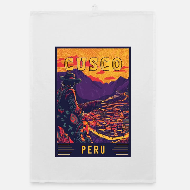 Entdecken Sie das lebendige Cusco in Peru – Reisekunst Organic Geschirrtuch