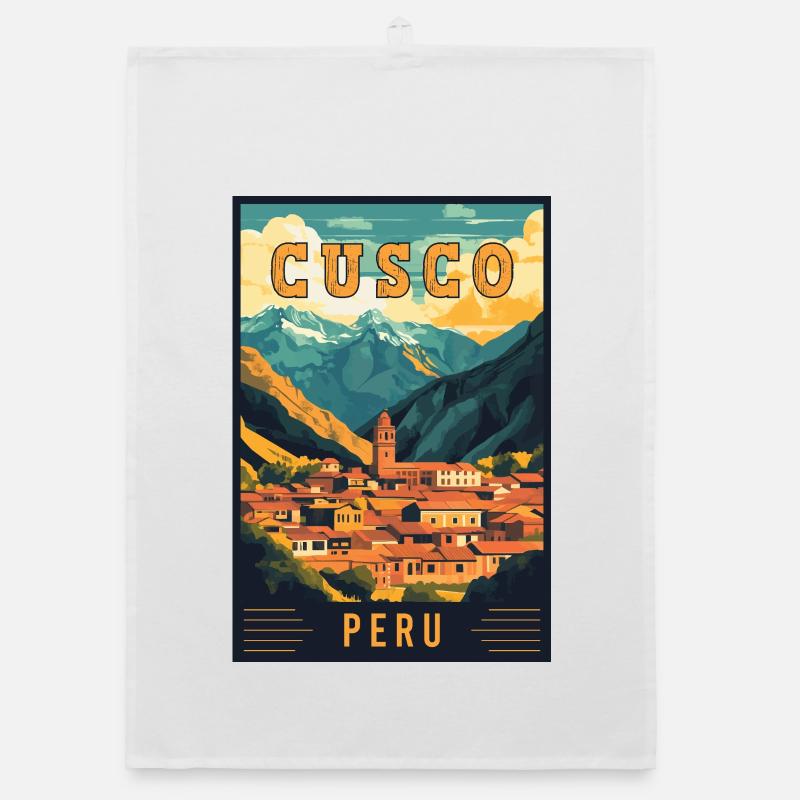 Entdecken Sie das lebendige Cusco in Peru – Reisekunst Organic Geschirrtuch