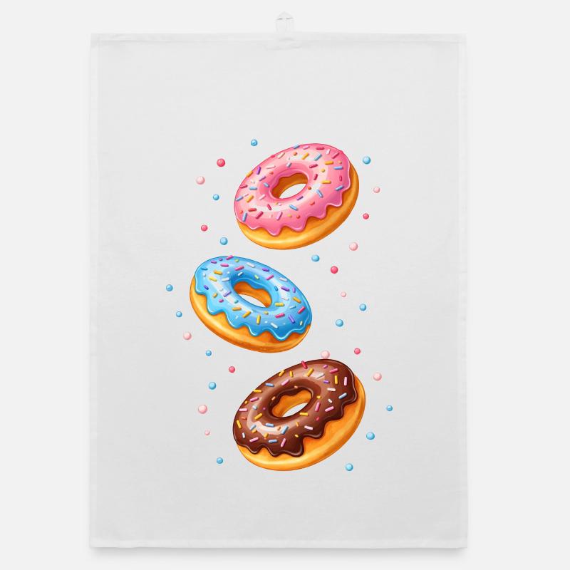 Colorful Donuts Illustration Set Organic dish towel