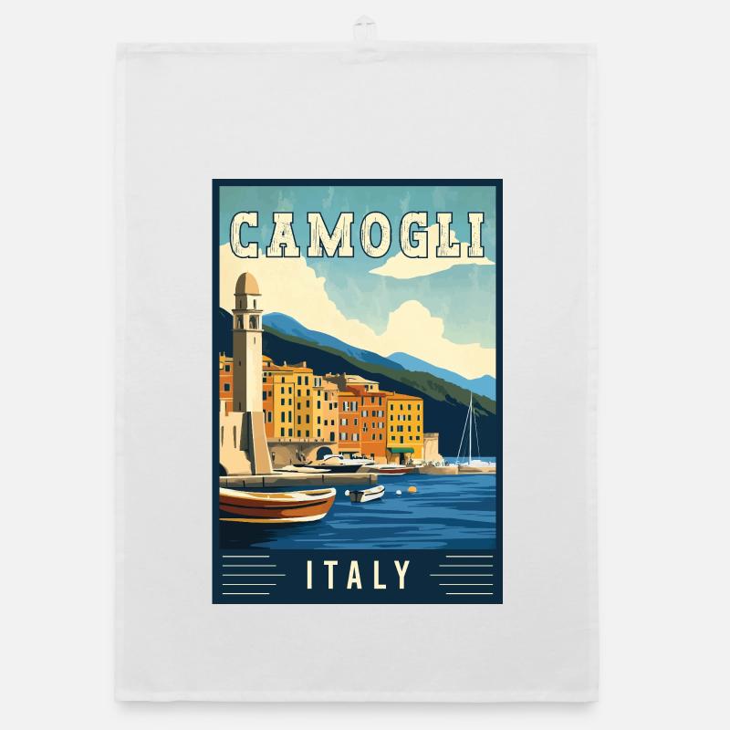 Explore Charming Camogli in Italy Organic dish towel