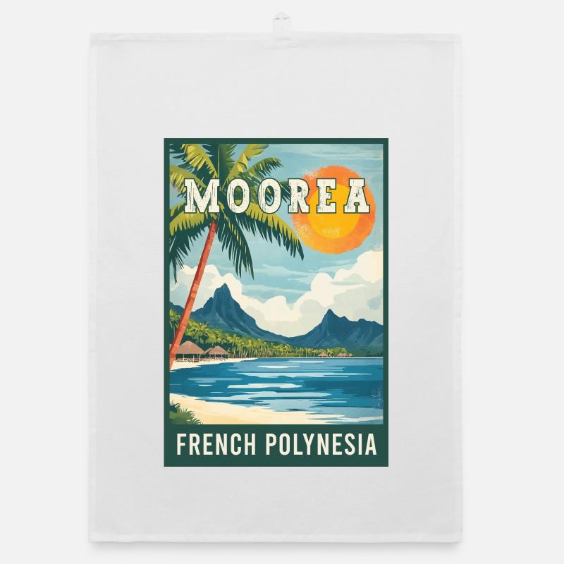 Explore Tropical Moorea in French Polynesia Organic dish towel