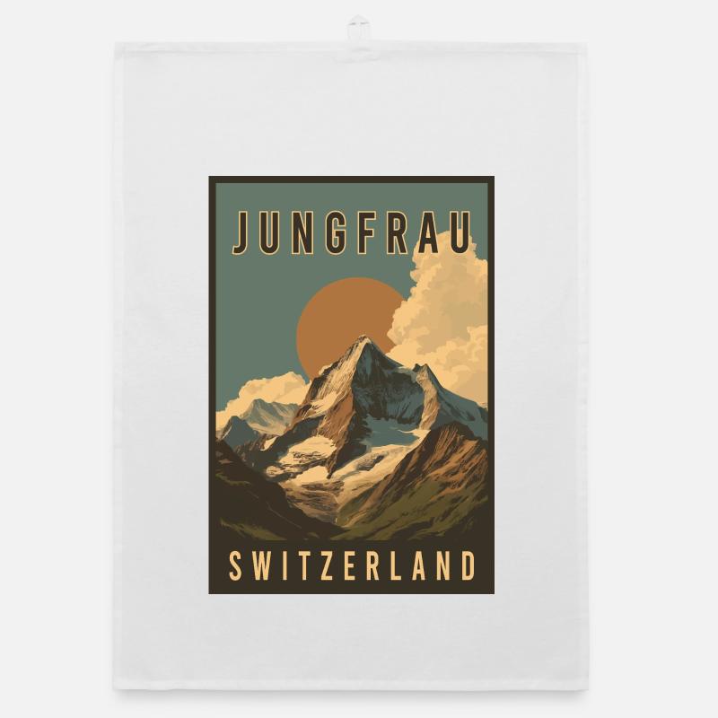 Entdecken Sie die Schweizer Landschaft Jungfrau in der Schweiz Organic Geschirrtuch