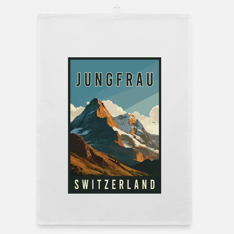 Erleben Sie die Schweizer Landschaft Jungfrau in der Schweiz Organic Geschirrtuch