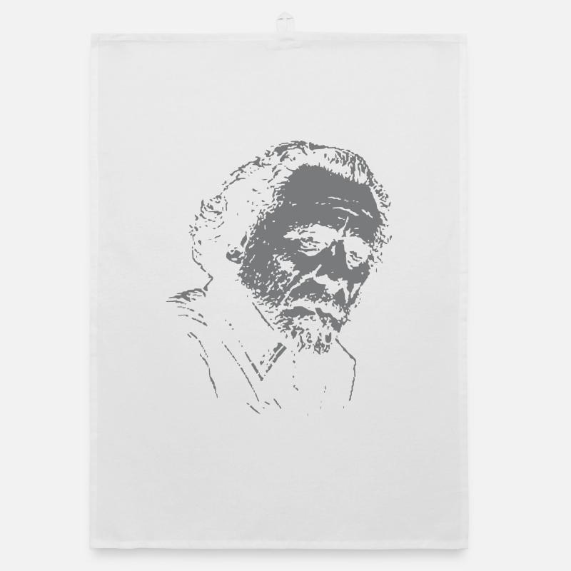 Bukowski-Zitat-Typografie auf Dark Portrait Organic Geschirrtuch