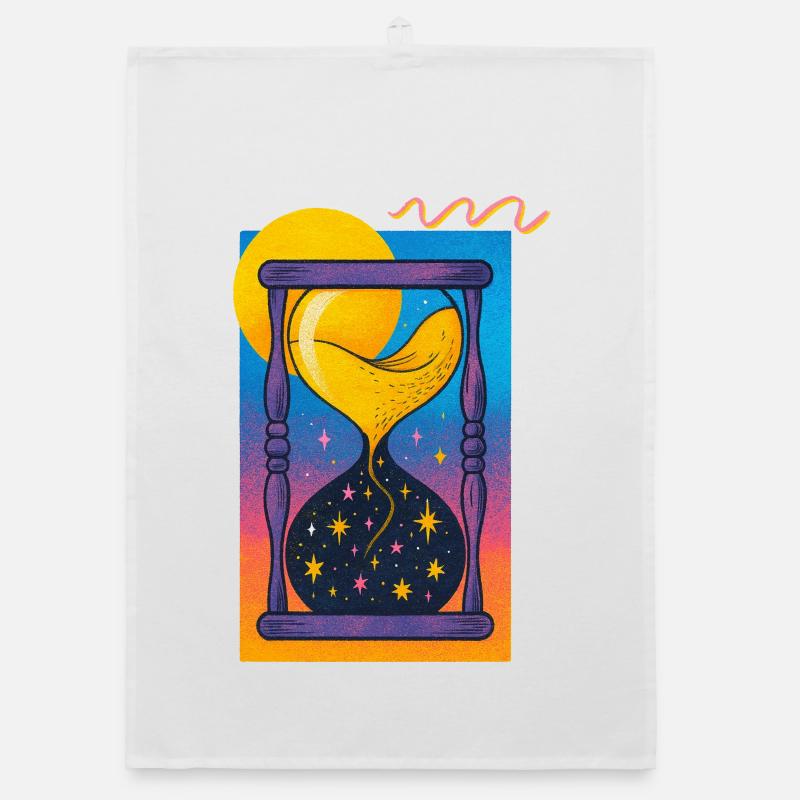 Kosmisches Sanduhr-Neon Organic Geschirrtuch