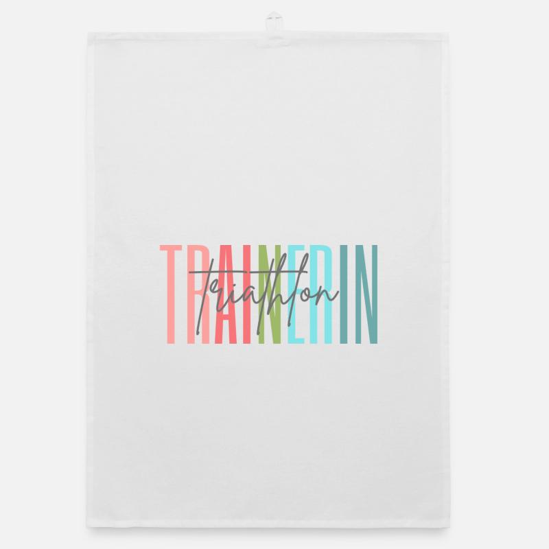 Trainerin Triathlon Triathlontrainerin Geschenk - Organic Geschirrtuch - Weiß