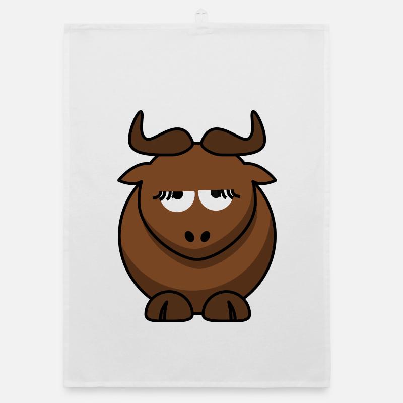 Sleeping Bull Cartoon Organic dish towel