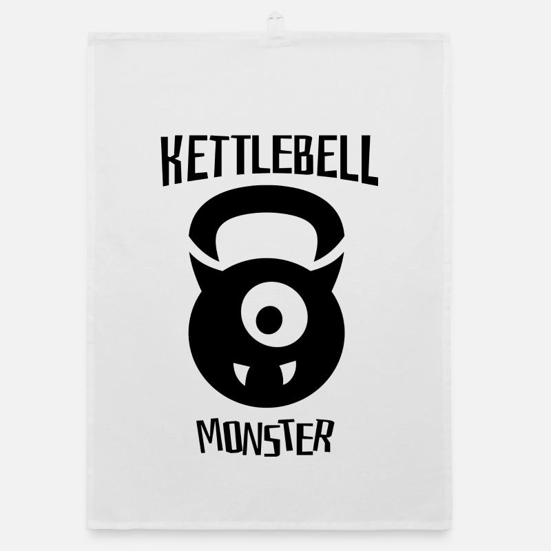 Kettlebell Monster. Wenn Sie ein Workout mögen. - Organic Geschirrtuch - Weiß