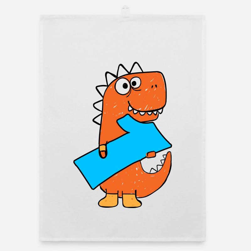 Dino 1. Geburtstag Geschenk Dinosaurier Organic Geschirrtuch