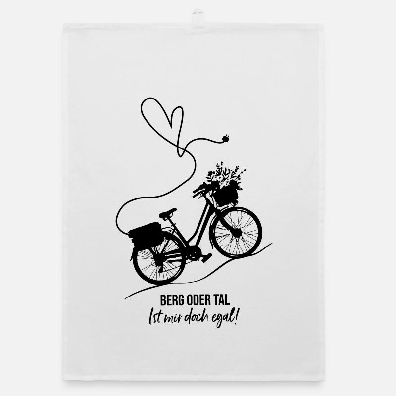 ebike-Vélo-Fleurs-Cœur Torchon bio