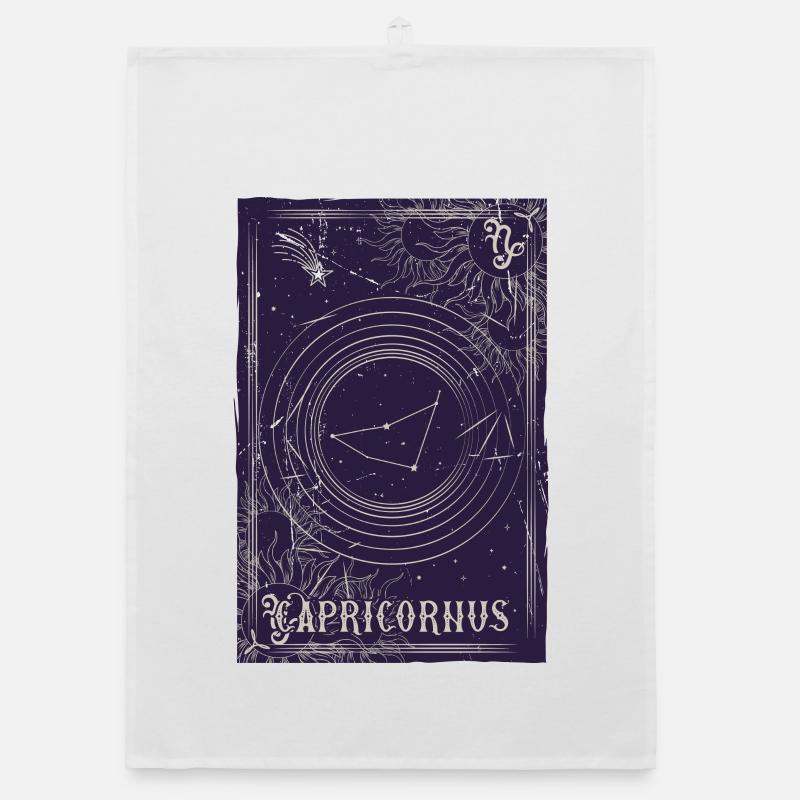Capricorn Constellation Ring Organic dish towel