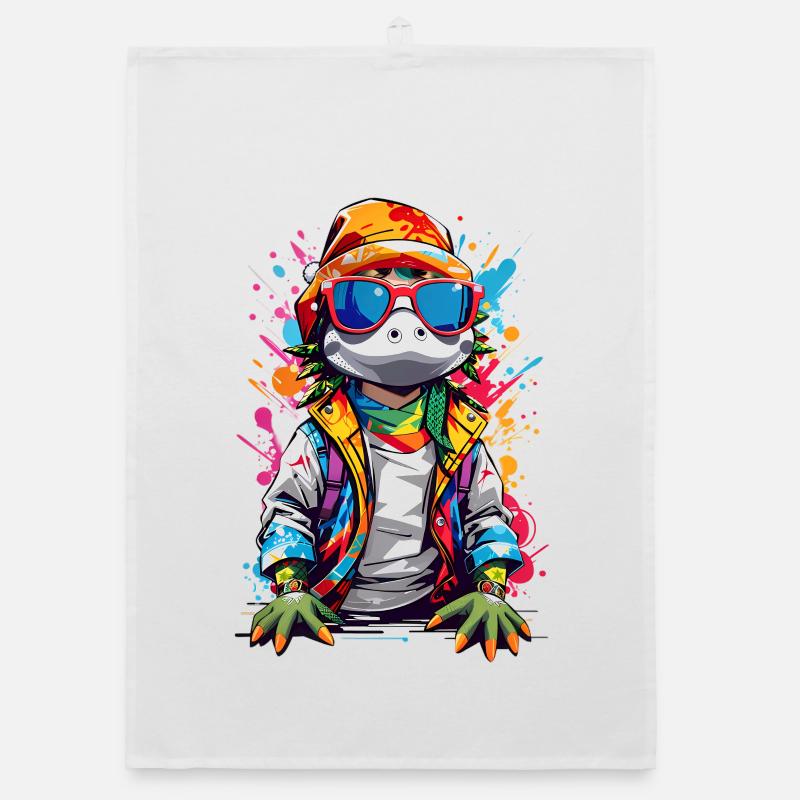 Cool crocodile Organic dish towel