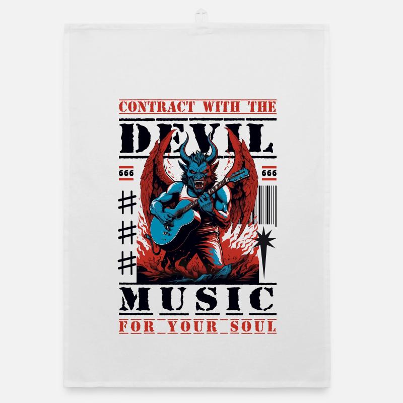 Devil Rock Music Organic dish towel