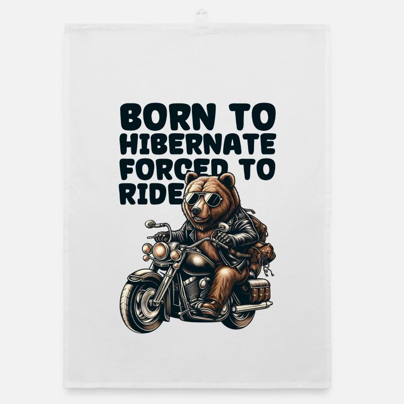 BEAR ON WHEELS : NÉ POUR HIBERNER FORCÉ DE ROULER Torchon bio