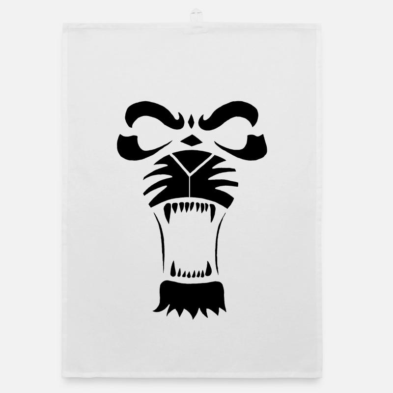 Predatory Lion or Tiger (Black) Organic dish towel