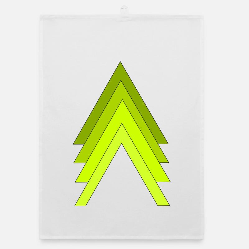 Flèches vert néon Torchon bio