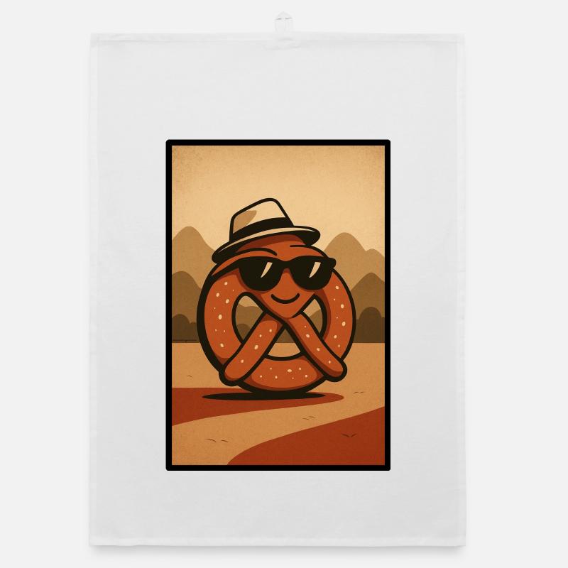 Summer fun with Pretzel between mountains Organic dish towel