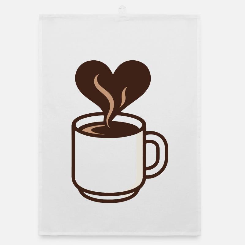 Heart-shaped coffee dream Organic dish towel