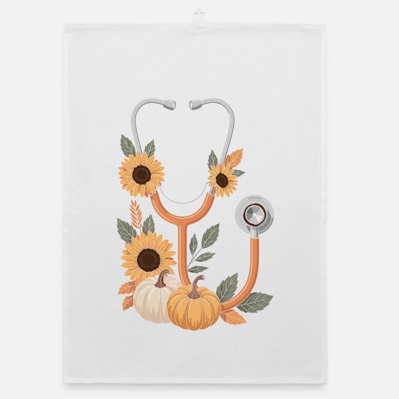 Autumnal stethoscope Organic dish towel