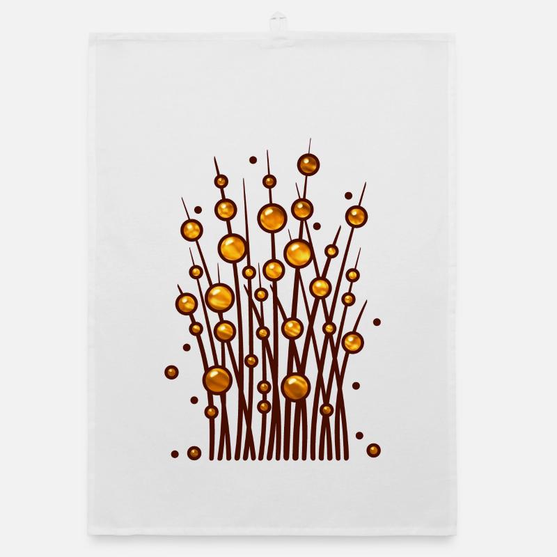 Goldene Ballon-Design - Organic Geschirrtuch - Weiß