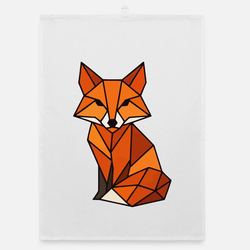 Geometric Fox Triangles Organic dish towel