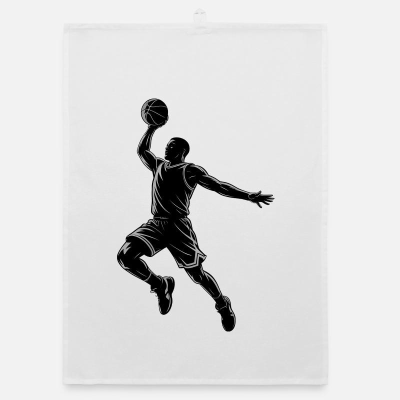 Basketball Dunk - Cool Silhouette Logo Torchon bio