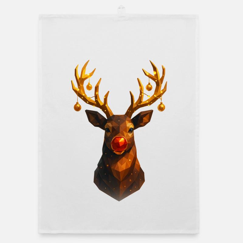 Renne de Noël Low Poly Torchon bio