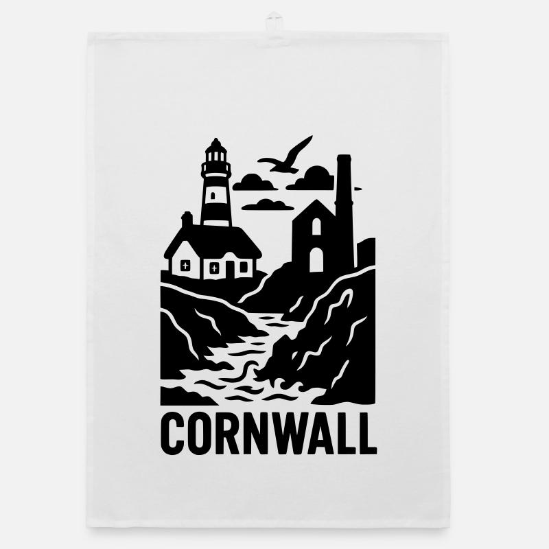 Cornwall Silhouette Organic dish towel