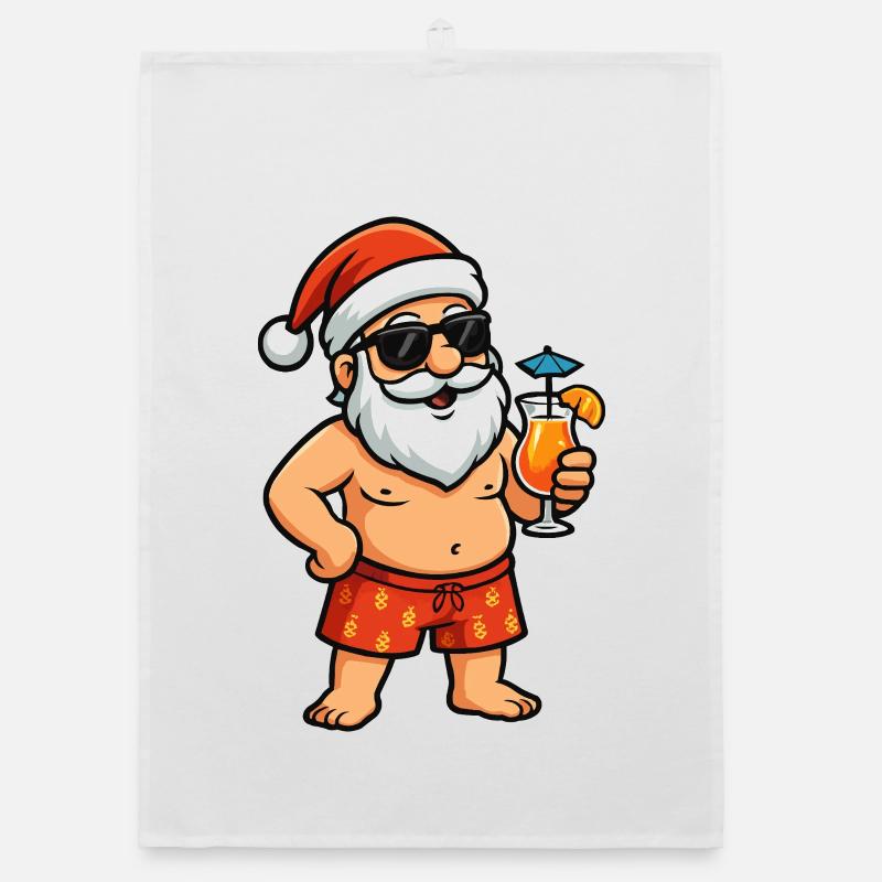 Cocktail Père Noël sur la plage Torchon bio