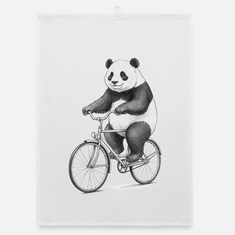 Panda à vélo Torchon bio