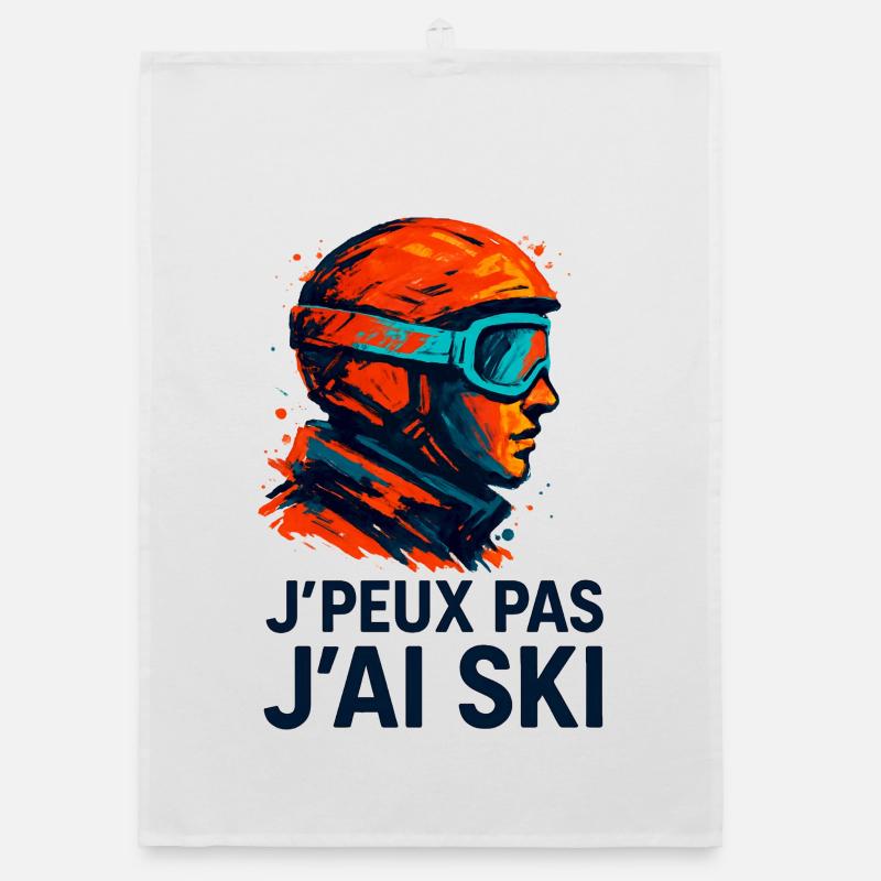 I can't I ski Organic dish towel