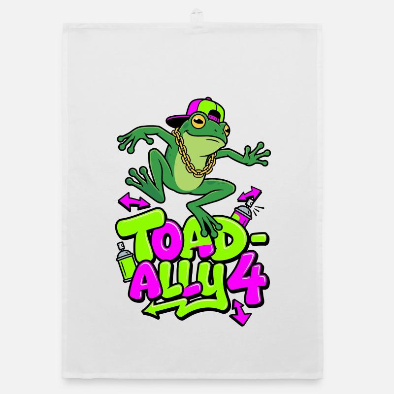 Toad-Ally 4 Coole Kröte Organic Geschirrtuch