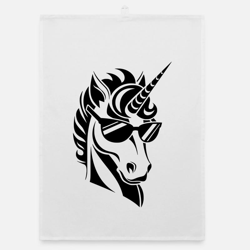 Licorne avec lunettes de soleil Cool Torchon bio