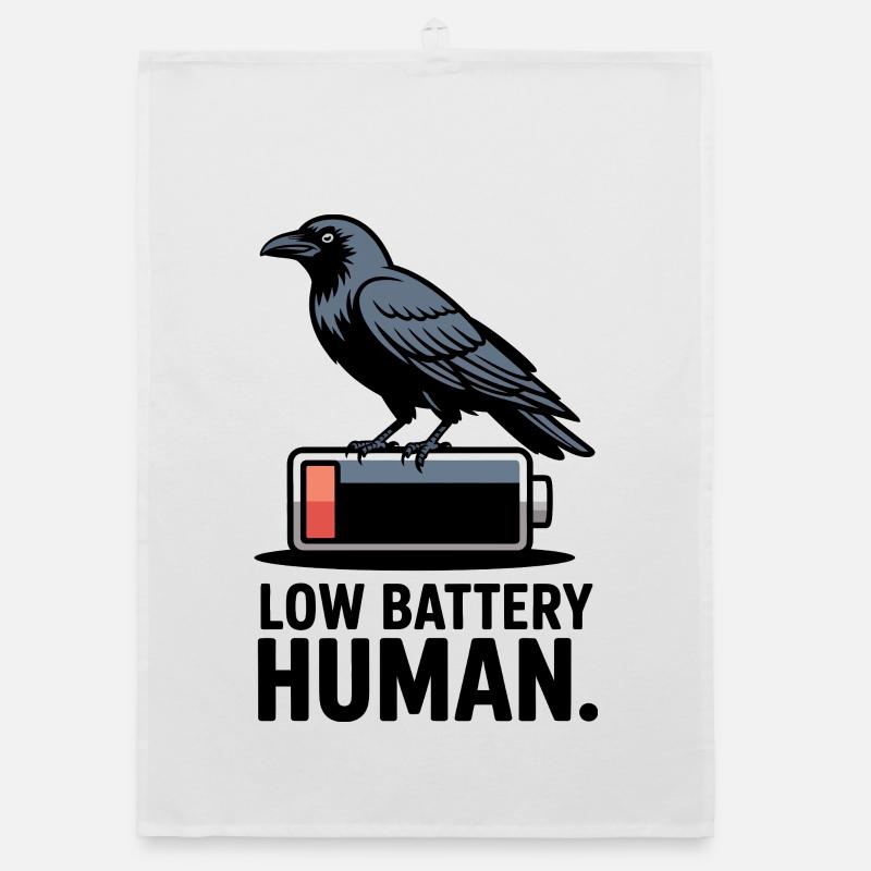 Raven Over Low Battery Organic dish towel