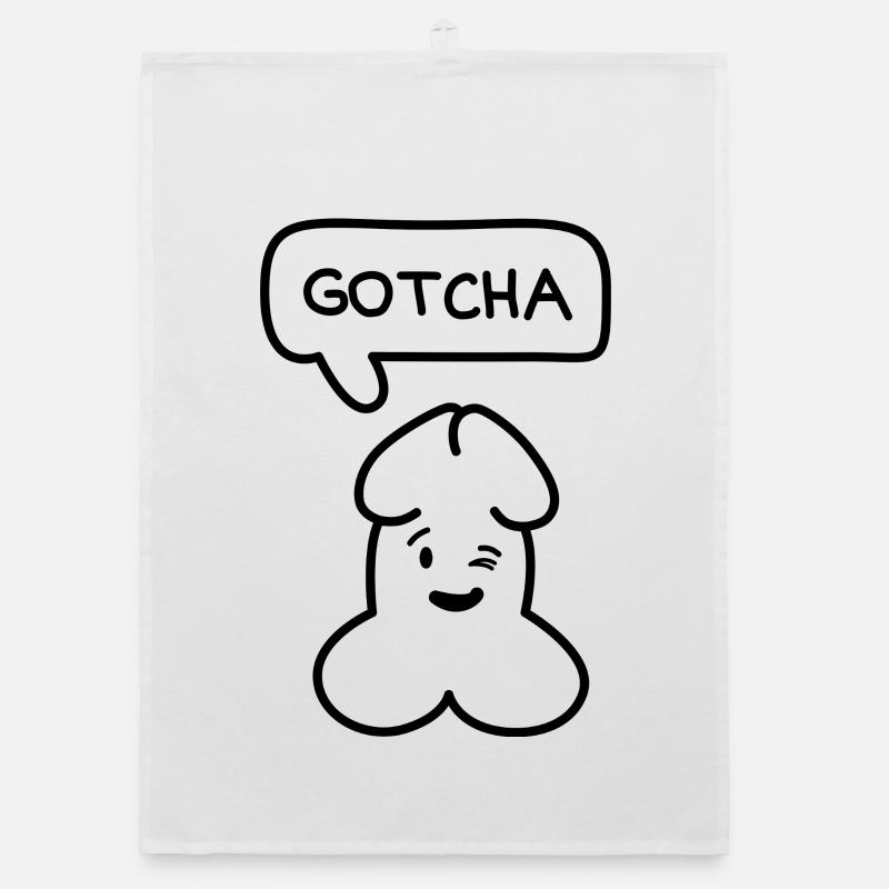 funny Junior 'Gotcha' emoticon Organic dish towel